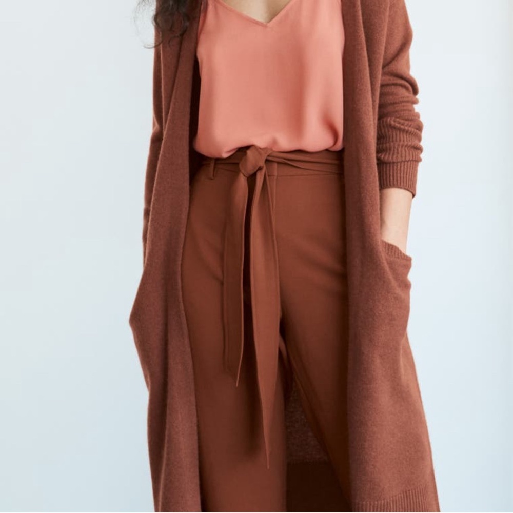 Tie Waist Twill Pants